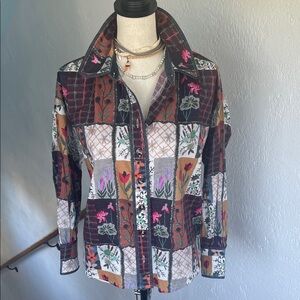 JODIFL Multicolor Patchwork Button Down Shirt